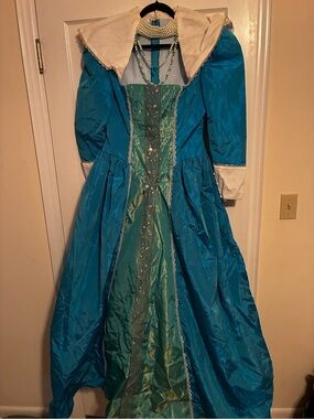 Handmade Turquoise Pearl Beaded Princess / Renaissance Fantasy Costume Gown